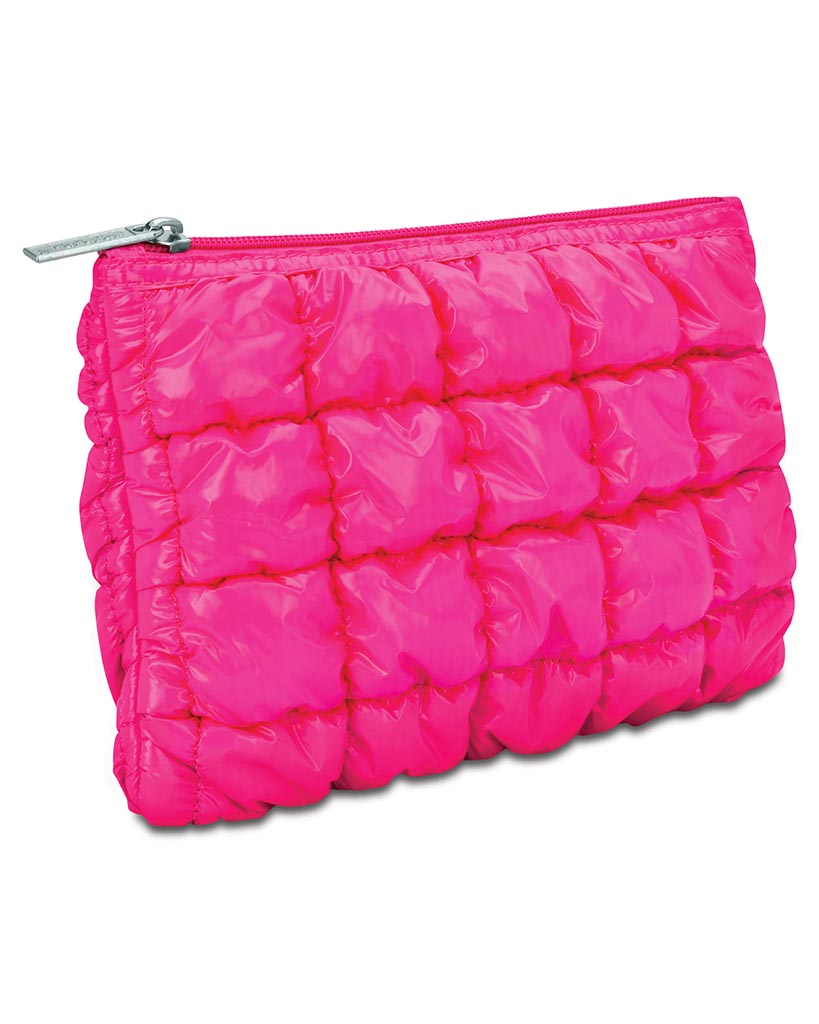 iscream Hot Pink Shiny Puffer Pouch