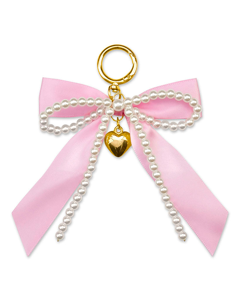 iscream Pink Bow and Pearls Bag Charm Keychain