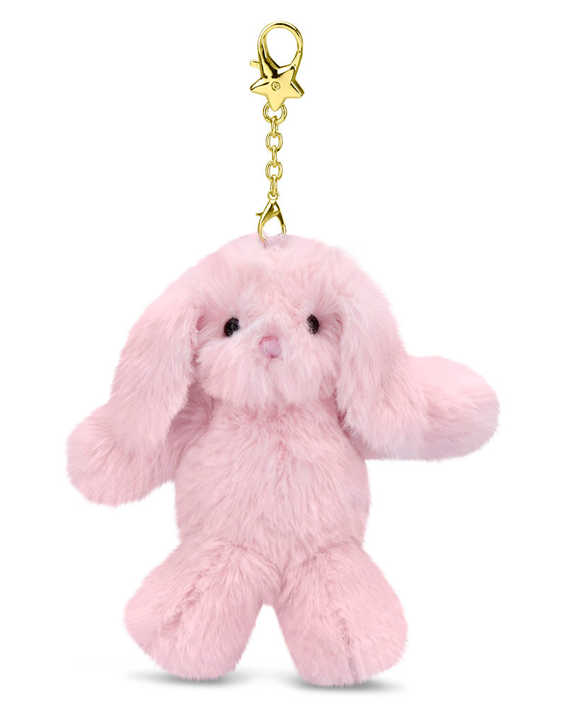 iscream Pink Bunny Bag Charm Metal Chain & Clip Keychain