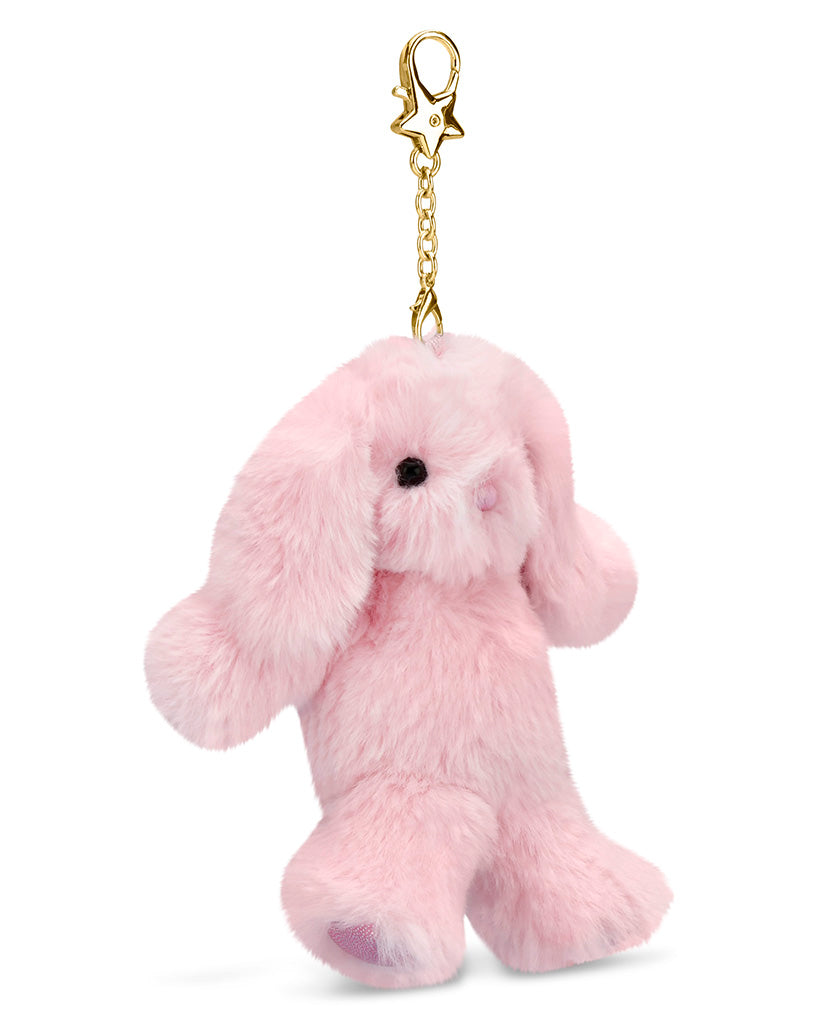 iscream Pink Bunny Bag Charm Metal Chain & Clip Keychain
