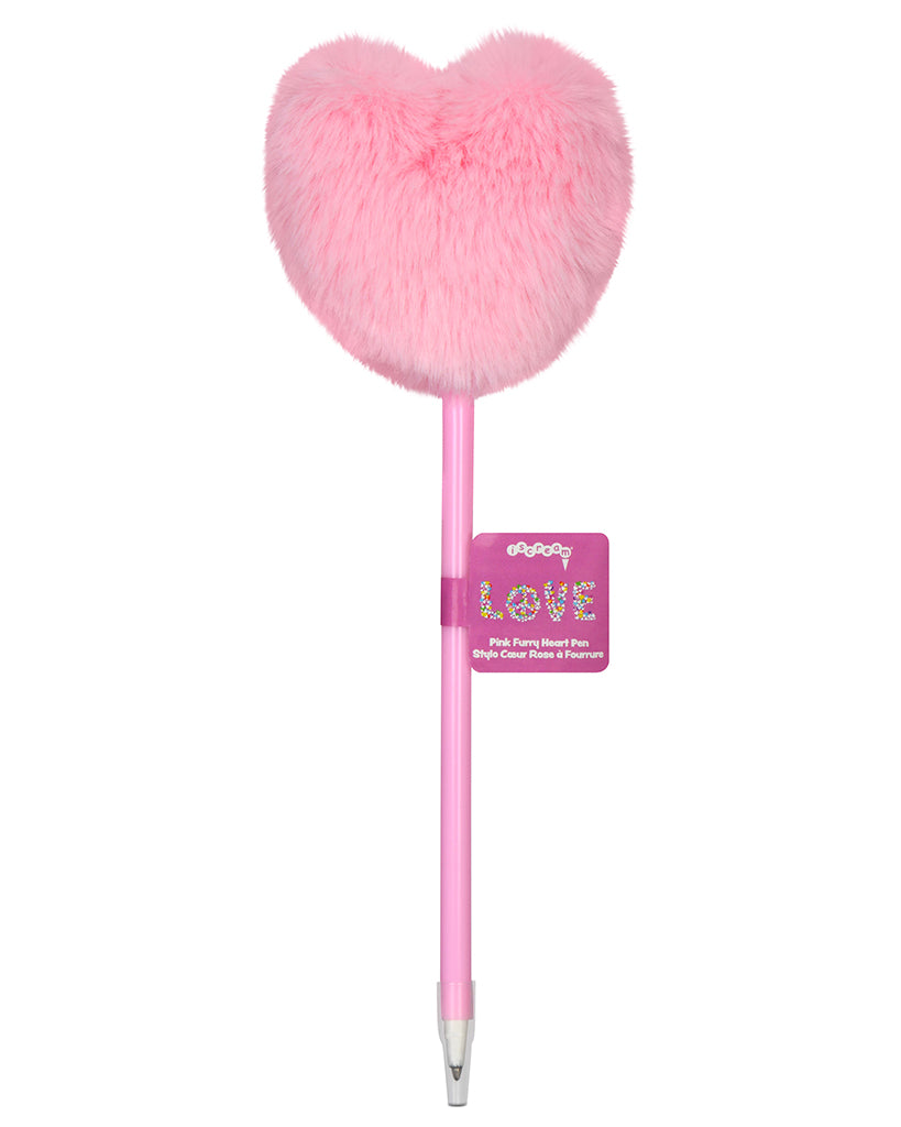 iscream Pink Furry Heart Pen - 710149