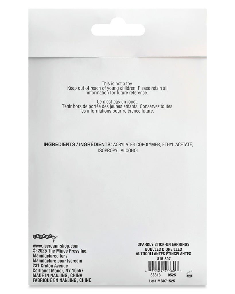 iscream Sparkly Stick-On Earrings