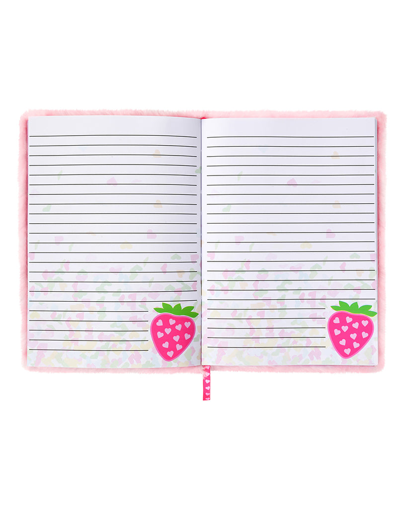 iscream Strawberry Love Furry Journal - 7241022 - Faux Fur / Confetti