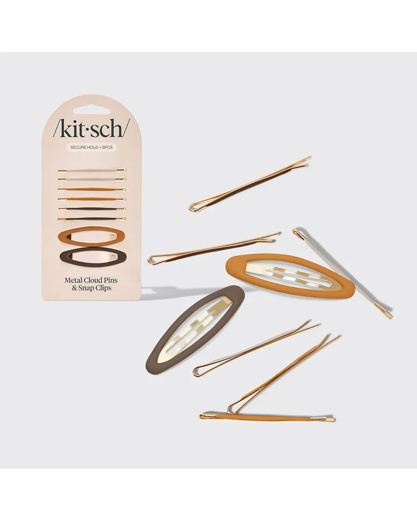 Kitsch Metal Cloud Pins &amp; Snap Clips 8pc Set - Sedona