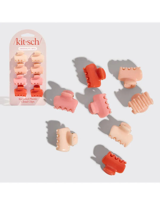 Kitsch Recycled Mini Cloud Clips 8pc Set - Assorted Cherry Blossom