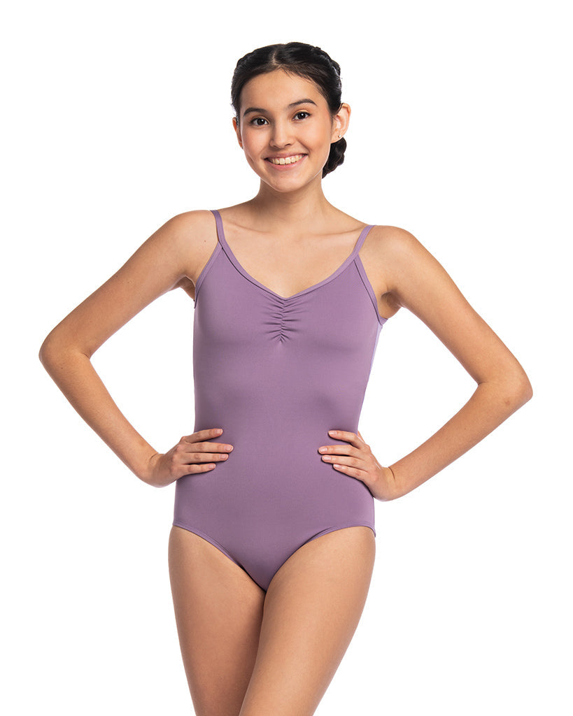 Ainsliewear Allegra Pinch Front Cross Back Camisole Leotard - 136MEP Womens - Dancewear - Bodysuits &amp; Leotards - Dancewear Centre Canada