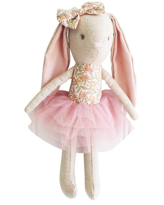 Alimrose Baby Pearl Bunny Ballerina Toy 26cm - Blossom Lily Pink
