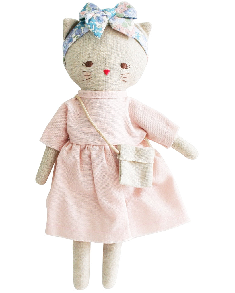 Alimrose Mini Lilly Kitty Plush Toy 26cm - Pink Linen