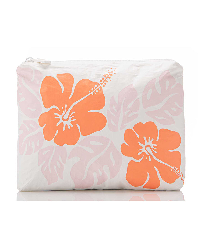 Aloha Collection - Small Big Island Hibiscus Splash Proof Pouch - Dreamsicle - Accessories - Dance Bags - Dancewear Centre Canada