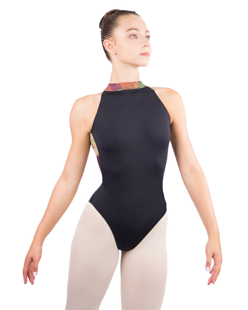 Ballet Rosa Avery High Neck Open Back Sleeveless Leotard - Womens - Floral Print - Dancewear - Bodysuits &amp; Leotards - Dancewear Centre Canada