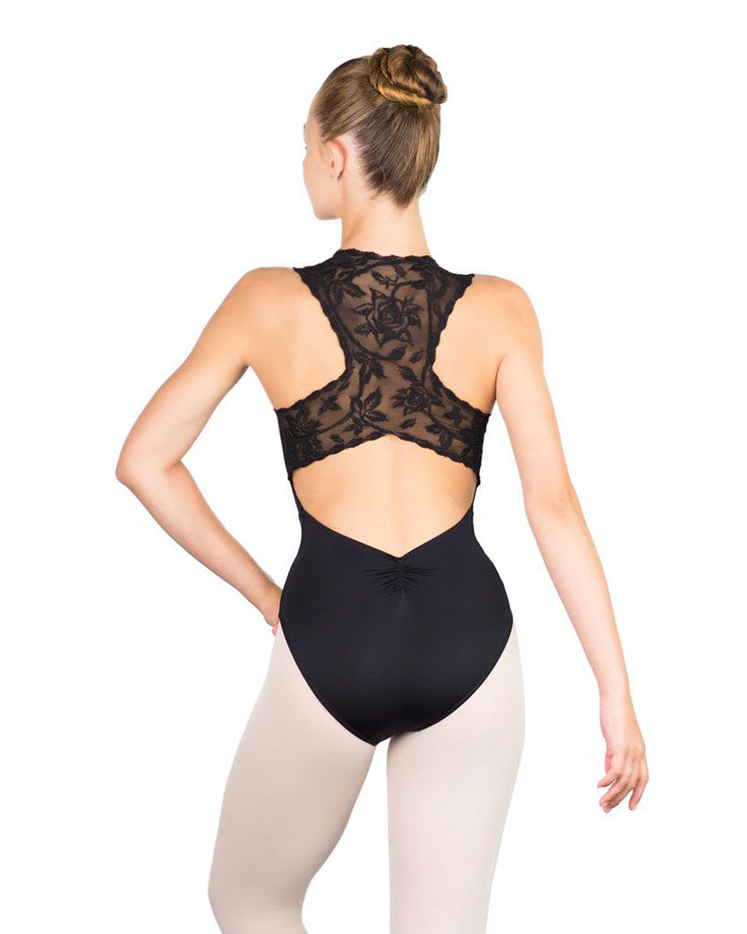 Ballet Rosa Ginger Zip Front Embroidered Lace Pinch Low Back Sleeveless Leotard - Womens - Dancewear - Bodysuits &amp; Leotards - Dancewear Centre Canada
