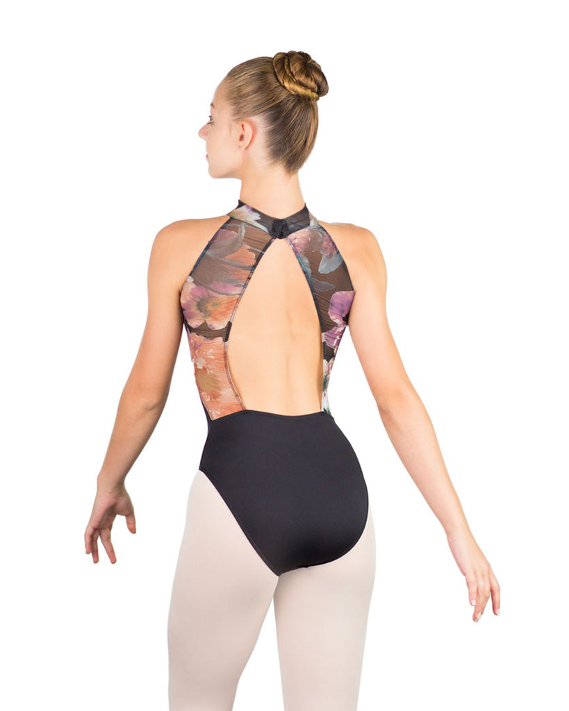 Ballet Rosa Riley High Neck Open Back Sleeveless Leotard - Womens - Floral Print - Dancewear - Bodysuits &amp; Leotards - Dancewear Centre Canada