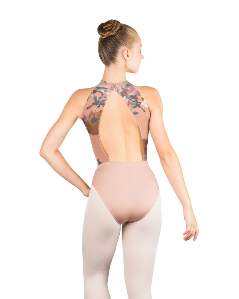 Ballet Rosa Riley High Neck Open Back Sleeveless Leotard - Womens - Floral Print - Dancewear - Bodysuits &amp; Leotards - Dancewear Centre Canada