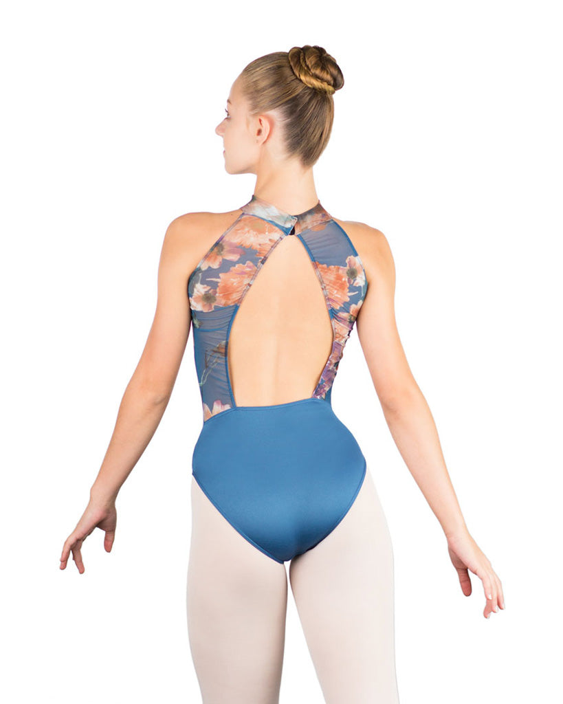 Ballet Rosa Riley High Neck Open Back Sleeveless Leotard - Womens - Floral Print - Dancewear - Bodysuits &amp; Leotards - Dancewear Centre Canada