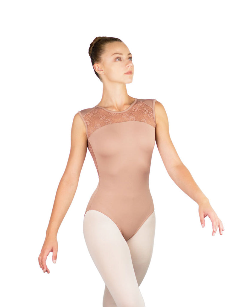 Ballet Rosa Rita Lace Panel Open Back Sleeveless Leotard - Womens - Dancewear - Bodysuits &amp; Leotards - Dancewear Centre Canada