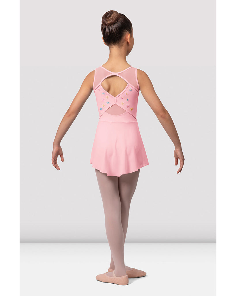 Bloch Suki Scoop Neck Flower Embroidered Cross Back Skirt Ballet Dress - CL9645 Girls - Dancewear - Dresses - Dancewear Centre Canada