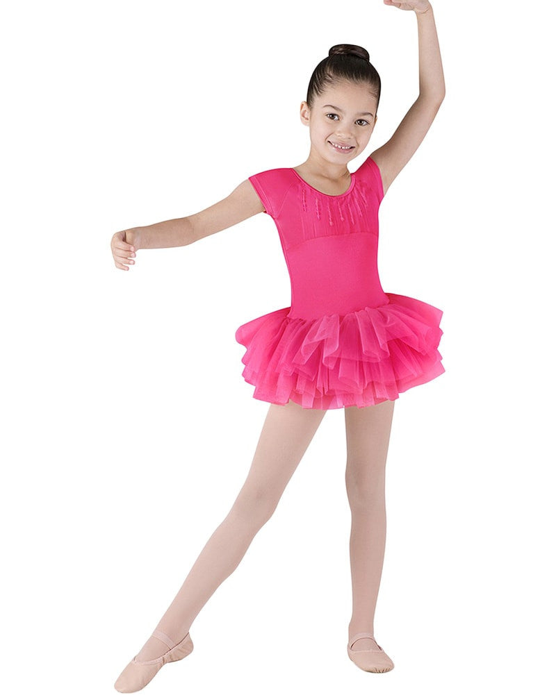 Bloch Sequin Trim Heart Back Tutu Ballet Dress - CL8012 Girls Dancewear - Dresses Bloch Hot Pink 2/4  Dancewear Centre Canada