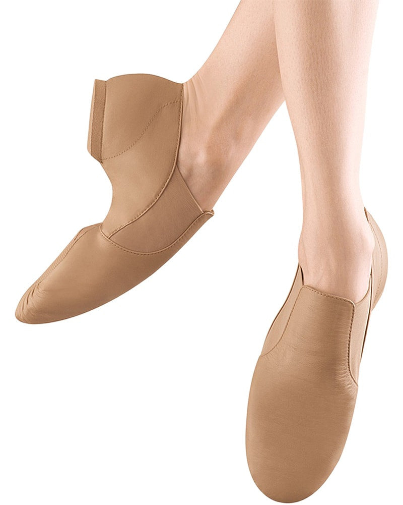Bloch Elasta Bootie Slip On Leather Jazz Shoes - S0499G Girls/Boys Dance Shoes - Jazz Shoes Bloch Tan 10 Medium Dancewear Centre Canada