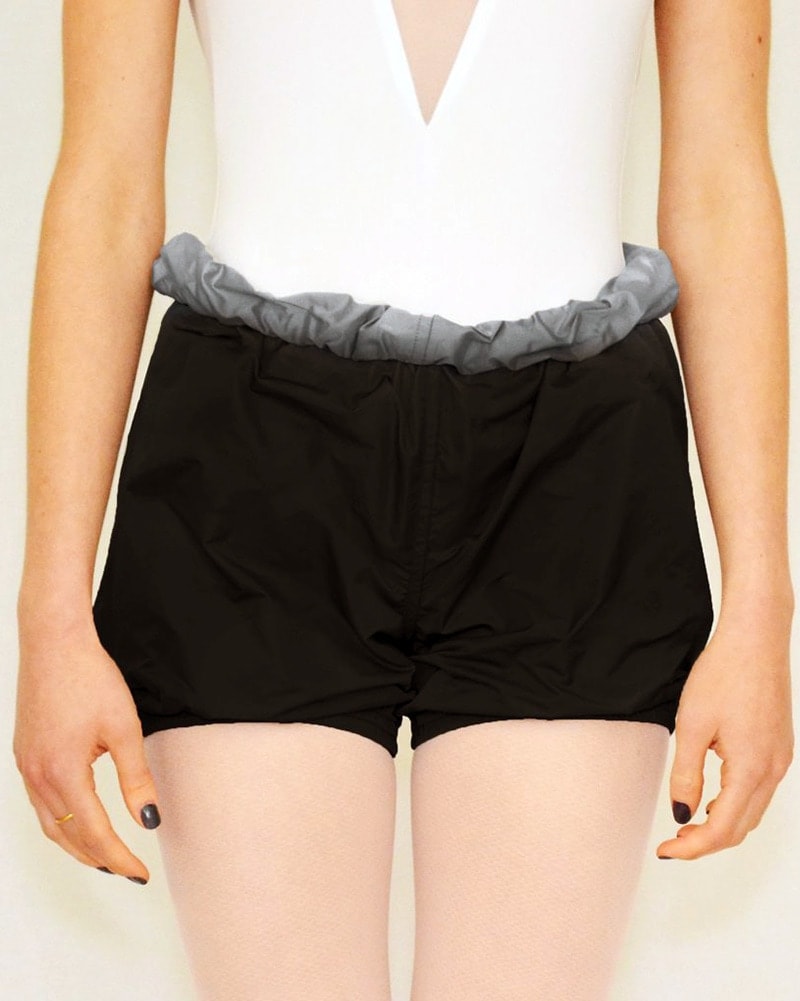 Bullet Pointe Ripstop Reversible Warmup Dance Shorts - Womens - Black/Grey - Dancewear - Bottoms - Dancewear Centre Canada