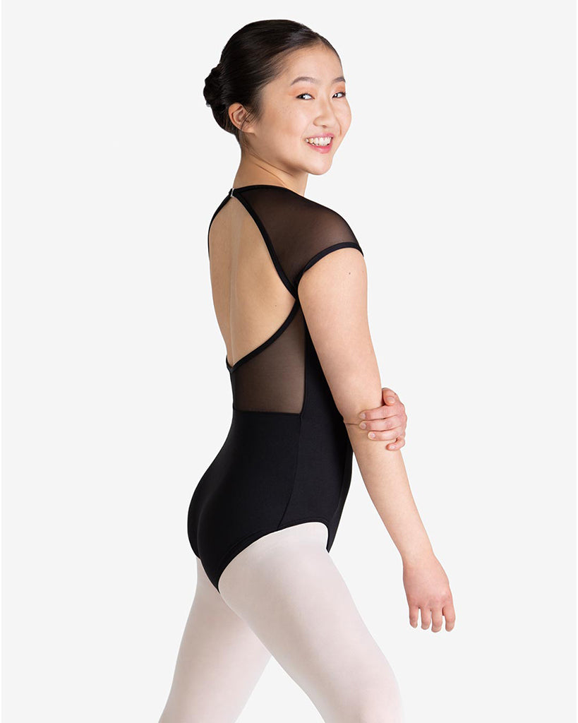 Capezio Mesh Sleeve Raglan Cap Sleeve Leotard - SE1076C Girls - Dancewear - Bodysuits &amp; Leotards - Dancewear Centre Canada