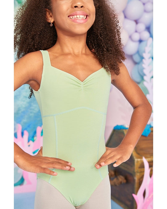 Claudia Dean World Pearl Pinch Front Low Back Ribbed Tank  Leotard - Womens