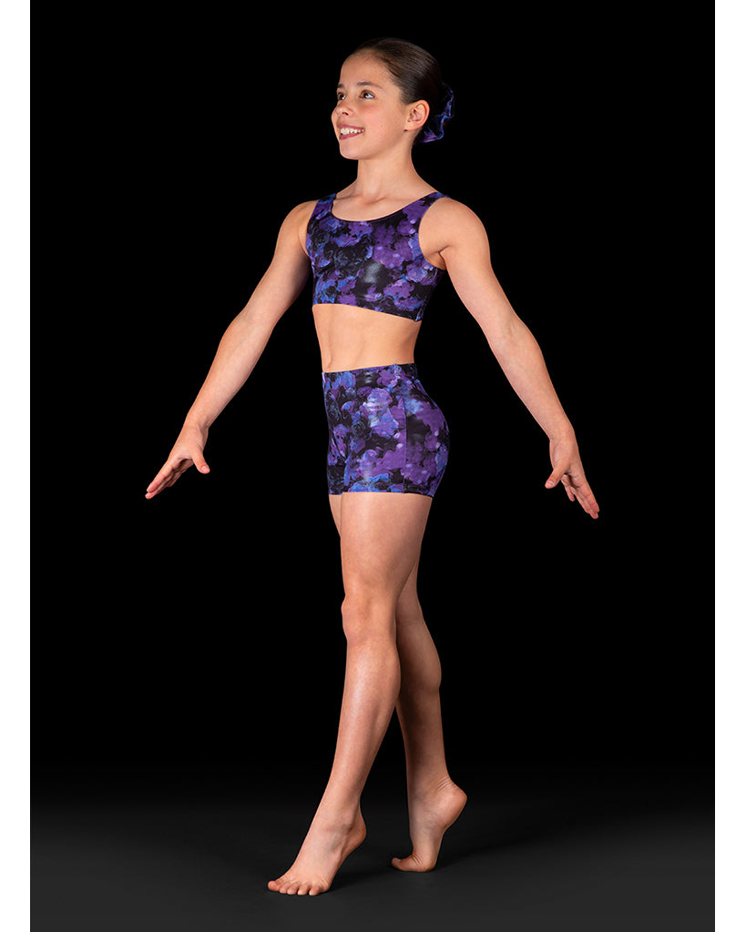 Dynami Gymnastic Crop Bra Top - GB216C Girls - Cosmic Rose Print - Dancewear - Tops - Dancewear Centre Canada
