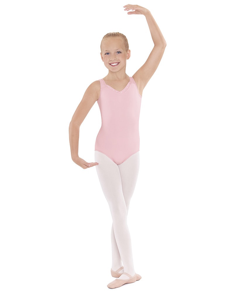 Eurotard Crystal Accent V-Neck Sleeveless Leotard - 33916C Girls - Dancewear - Bodysuits &amp; Leotards - Dancewear Centre Canada