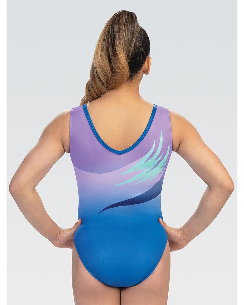 GK Elite Jewelled Gymnastic Tank Leotard - 10520 Womens - Magical Sweep Print - Dancewear - Gymnastics - Dancewear Centre Canada