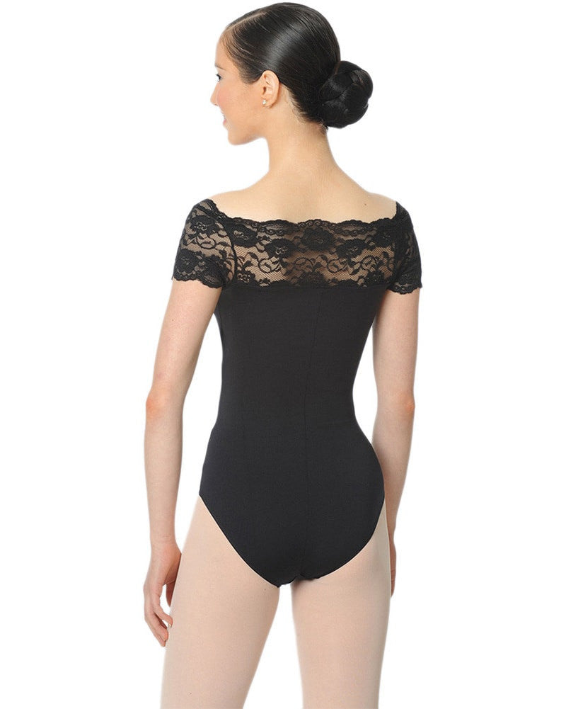 Gaynor Minden Lace Insert Cap Sleeve Leotard - Womens Dancewear - Bodysuits &amp; Leotards Gaynor Minden    Dancewear Centre Canada