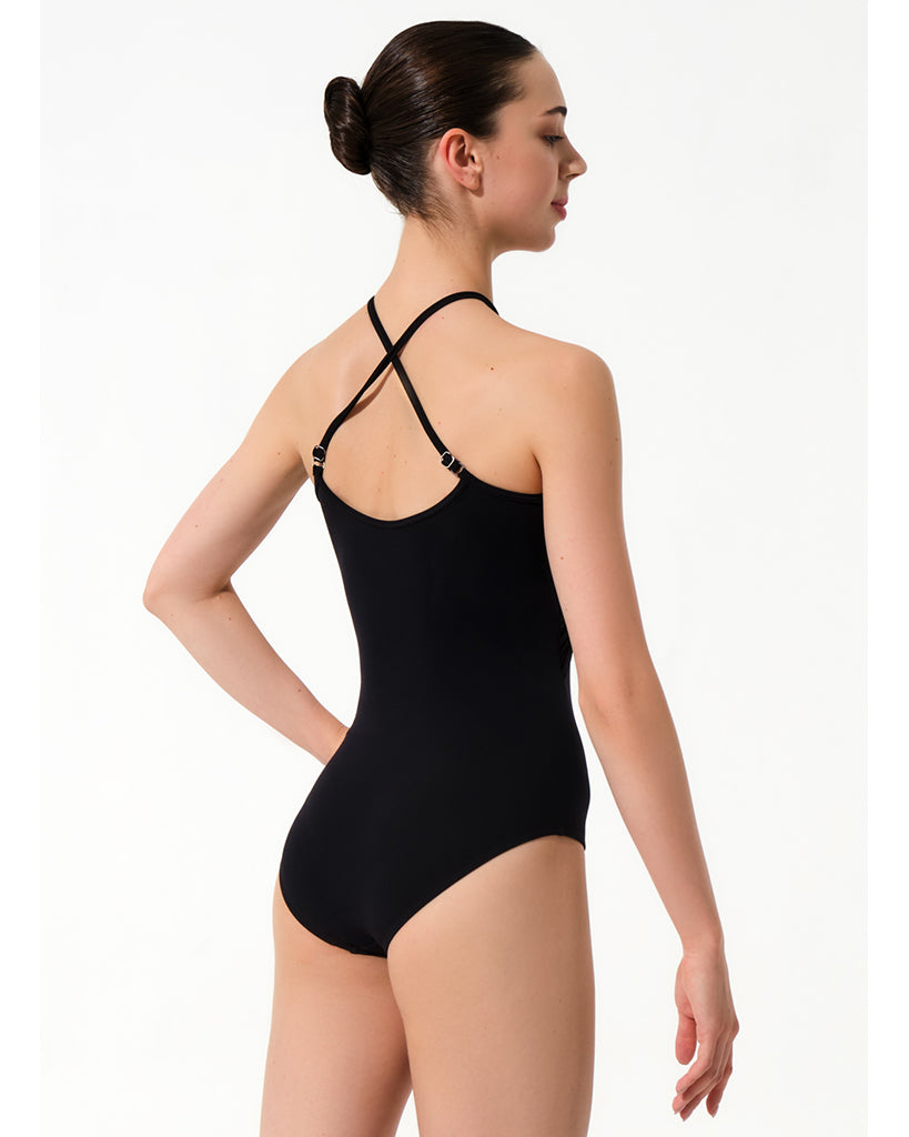 Grishko Opera Gathered Tulle Mesh Cross Back Faux Halter Camisole Leotard - DA3017MP Womens - Dancewear - Bodysuits &amp; Leotards - Dancewear Centre Canada