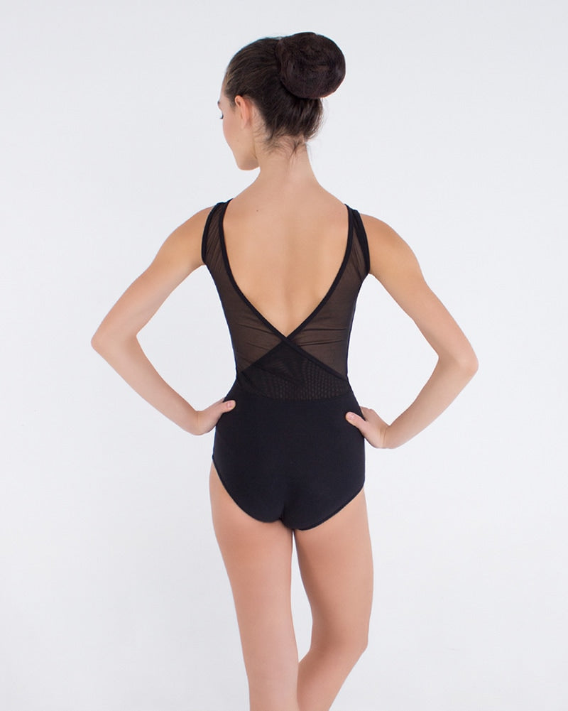 Grishko V-Back Mesh Insert Tank Leotard - DL1172MP Womens - Dancewear - Bodysuits &amp; Leotards - Dancewear Centre Canada