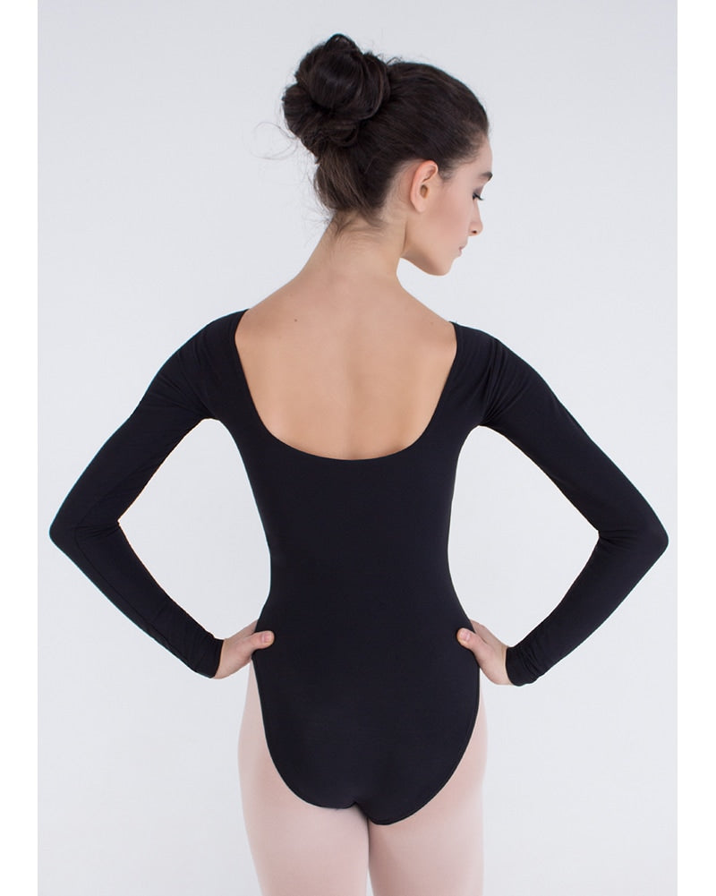 Grishko Simply Chic Mesh Cutout Long Sleeve Leotard - DL1019MP Womens - Dancewear - Bodysuits &amp; Leotards - Dancewear Centre Canada