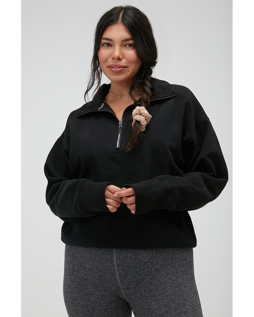 Spiritual Gangster Half Zip Pullover - Womens - Black