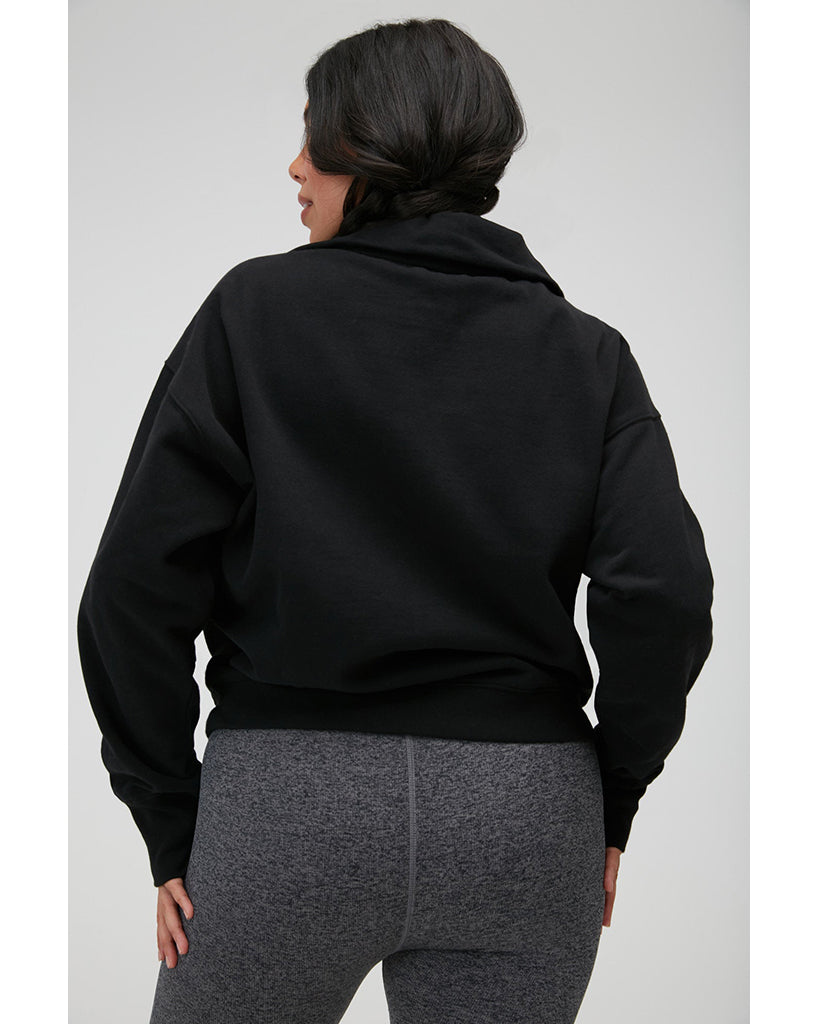 Spiritual Gangster Half Zip Pullover - Womens - Black