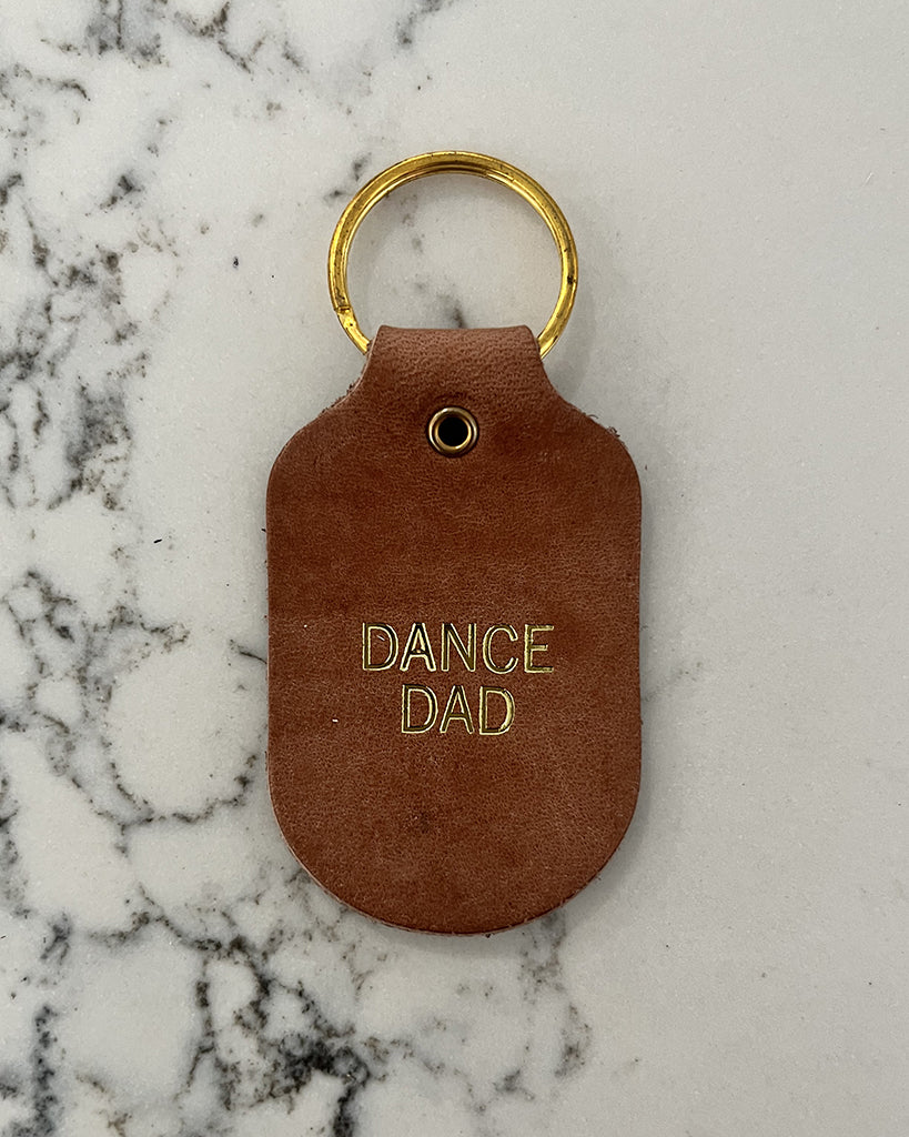 Hand &amp; Sew Dancewear Centre Recycled Leather Keychain - Dance Dad - Brown