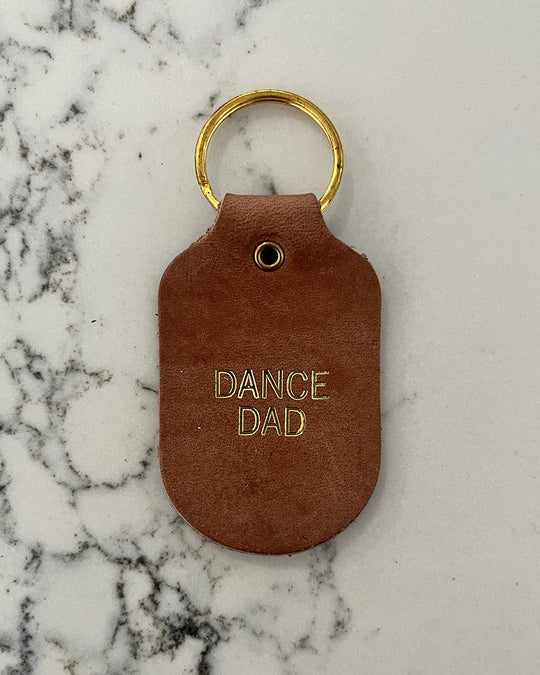 Hand & Sew Dancewear Centre Recycled Leather Keychain - Dance Dad - Brown