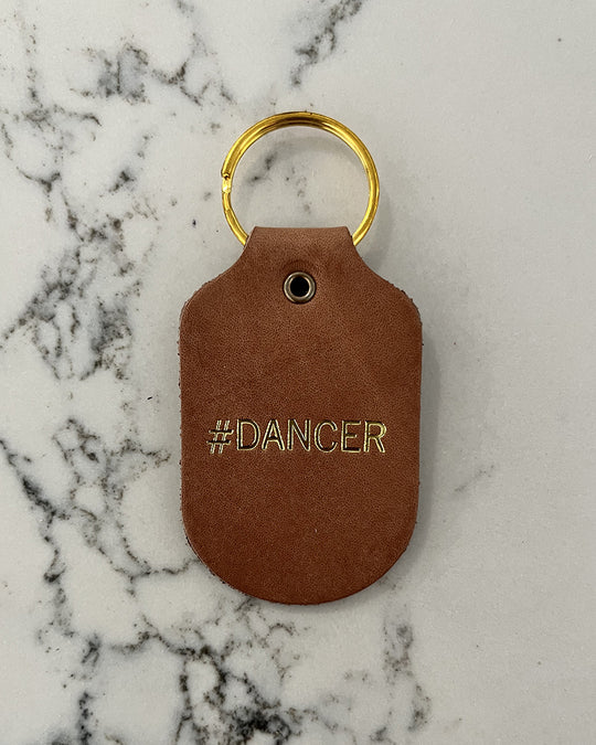 Hand & Sew Dancewear Centre Recycled Leather Keychain - Dancer - Brown