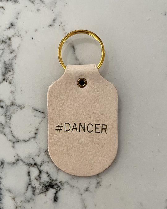 Hand & Sew Dancewear Centre Recycled Leather Keychain - Dancer - Natural