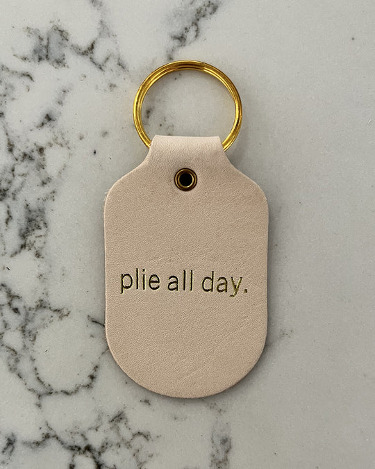Hand & Sew Dancewear Centre Recycled Leather Keychain - Plie All Day - Natural