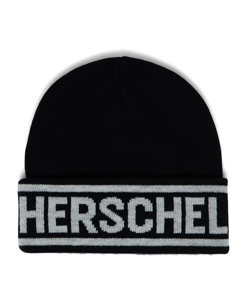 Herschel Supply Co Elmer Herschel Logo Beanie - Black / Heather Light Grey