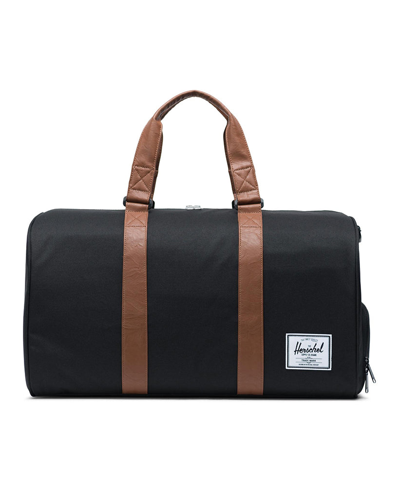 Herschel Supply Co Novel Duffle Bag - Black/ Tan Synthetic Leather - Accessories - Dance Bags - Dancewear Centre Canada