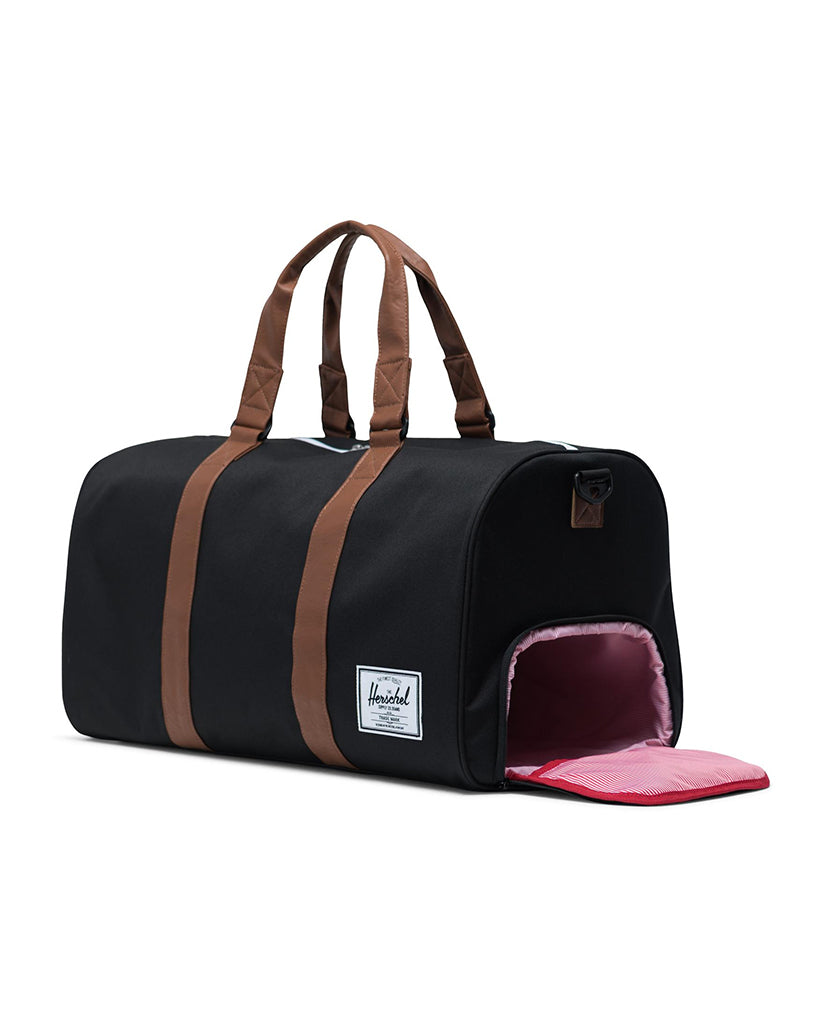 Herschel Supply Co Novel Duffle Bag - Black/ Tan Synthetic Leather - Accessories - Dance Bags - Dancewear Centre Canada