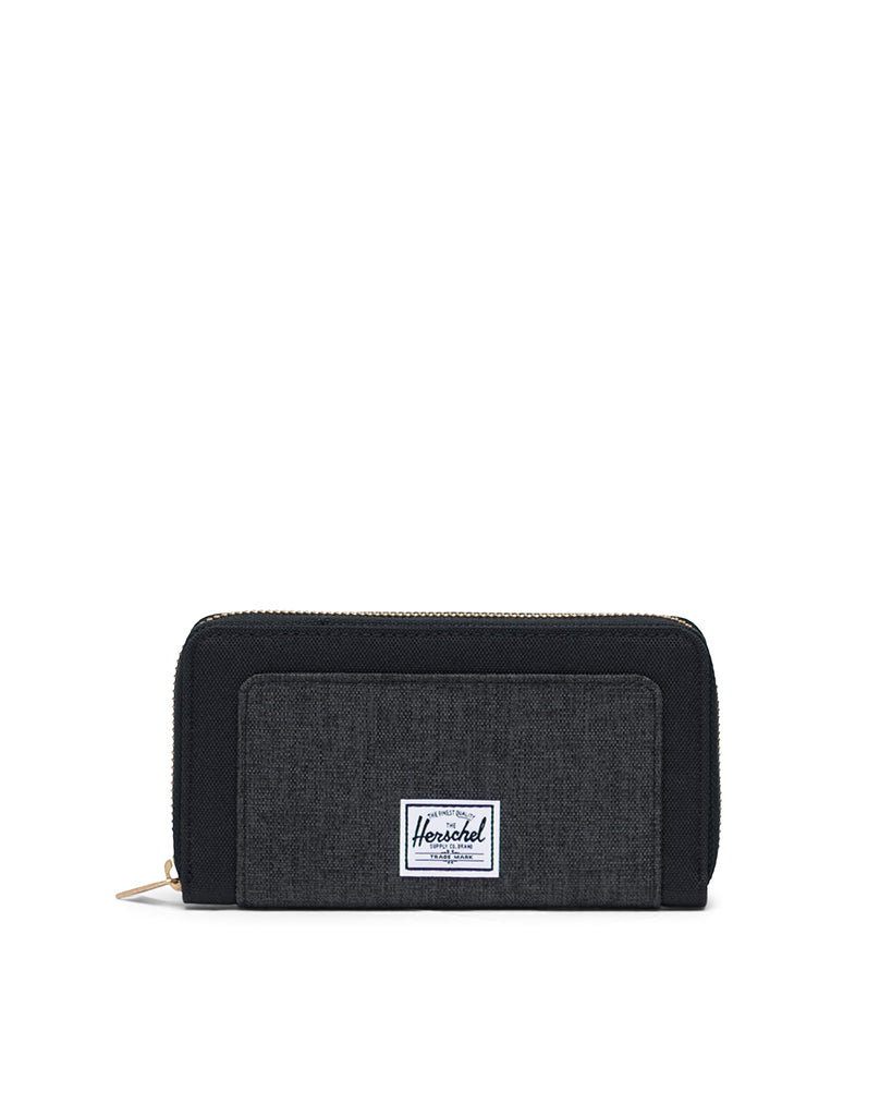 Herschel Supply Co Thomas RFID Clutch Zip Wallet - Black/ Black Crosshatch - Accessories - Dance Bags - Dancewear Centre Canada