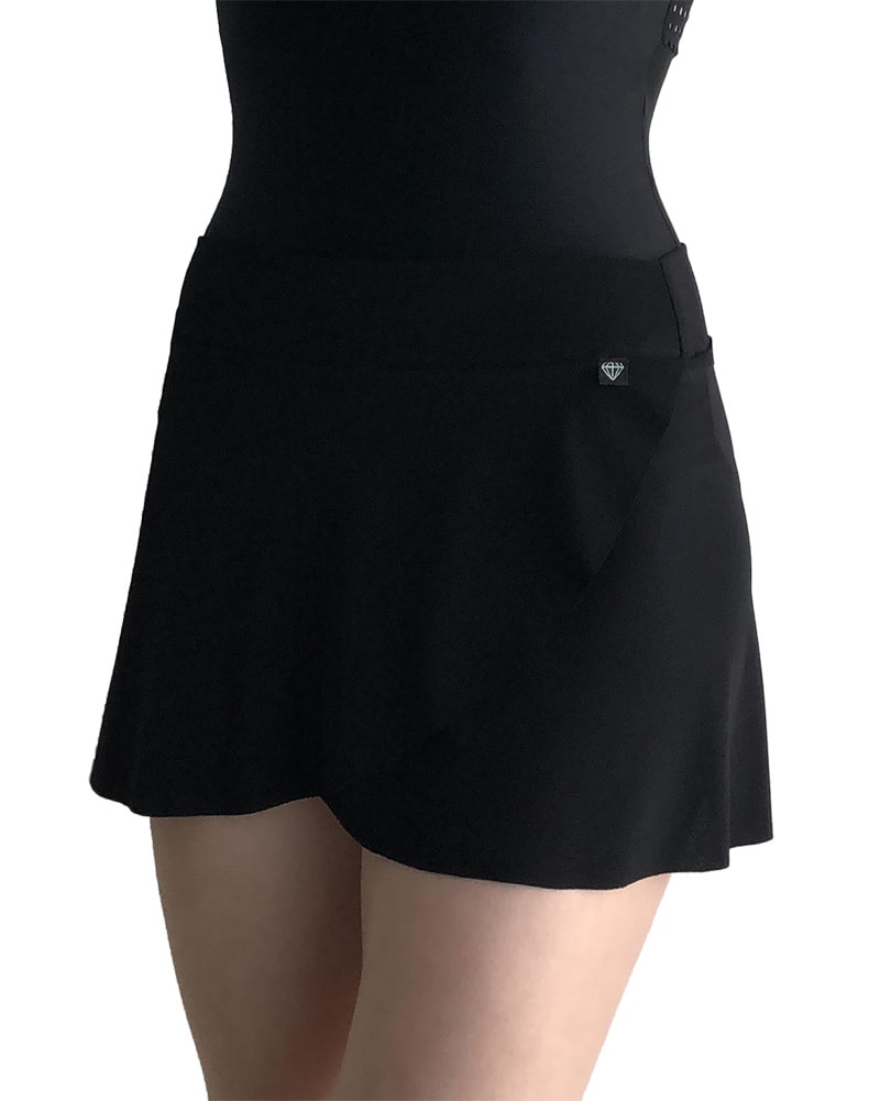 Jule Dancewear Mock Wrap Petal Pull On Skirt - PS4 Womens - Black - Dancewear - Skirts - Dancewear Centre Canada