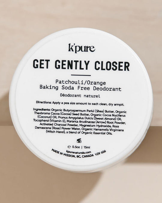 K'pure Naturals Get Gently Closer - Baking Soda-Free Natural Deodorant .5oz - Patchouli / Orange