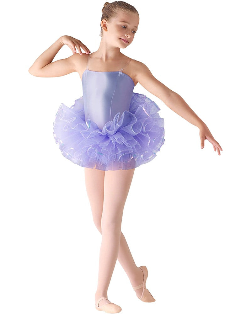 Leo&#39;s Dancewear Sequin Trim Stiff Tulle Classic Ballet Tutu - LD153CT Girls Dancewear - Tutus Leos Dancewear Delft Purple One Size  Dancewear Centre Canada