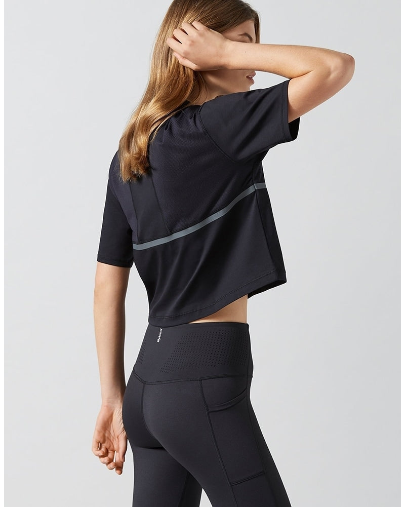 Lilybod Yvette Crop Tech Tee - Womens - Graphite Black - Activewear - Tops - Dancewear Centre Canada