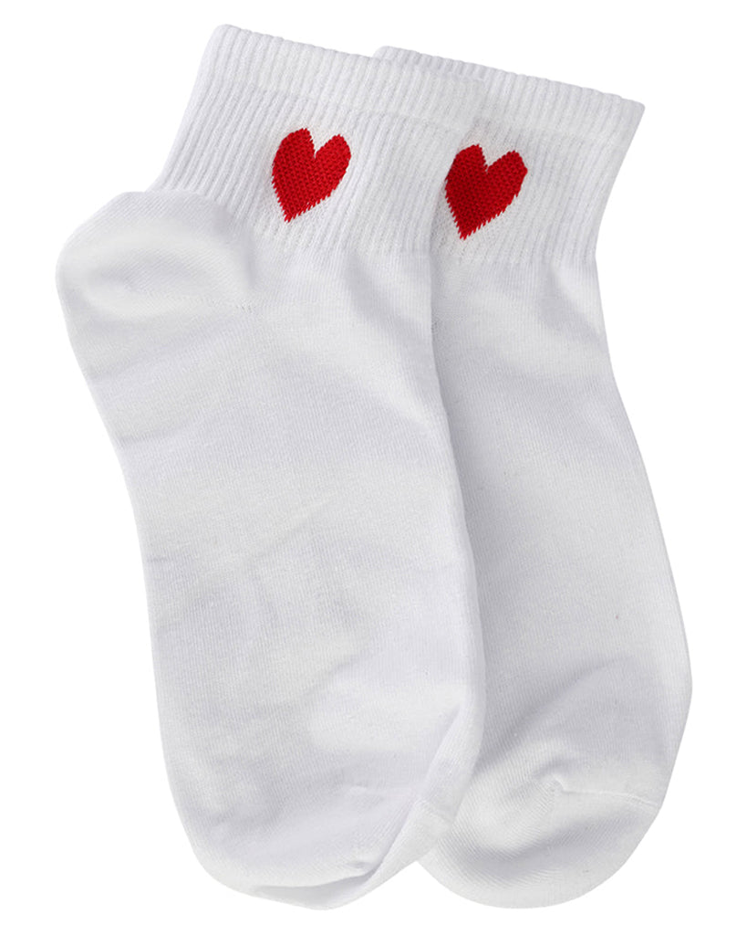 LimLim Heart Short Socks - P4007S - White - Accessories - Dance Gifts - Dancewear Centre Canada