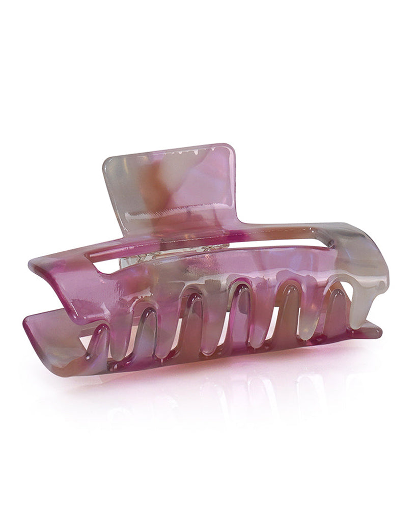 LimLim Medium Cellulose Rectangle Jaw Clip - Pink &amp; Cream