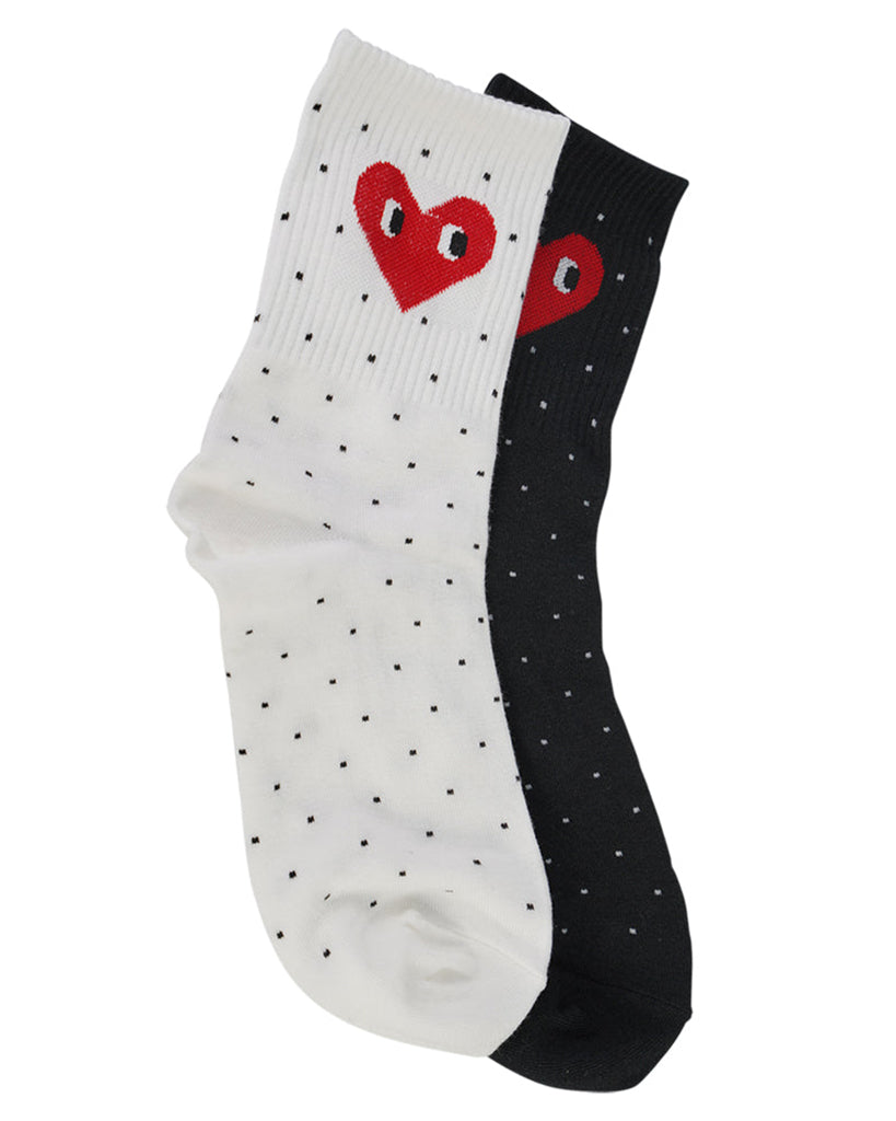 LimLim Polka Heart Socks - Womens - Black